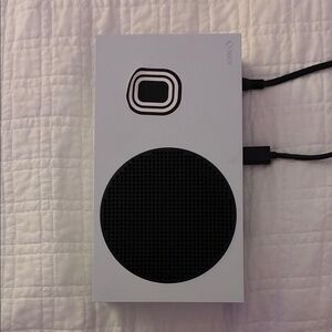 White Gaming Console with Black Accents